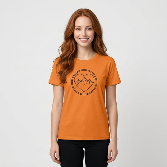 Orange Baumwoll-T-Shirt
