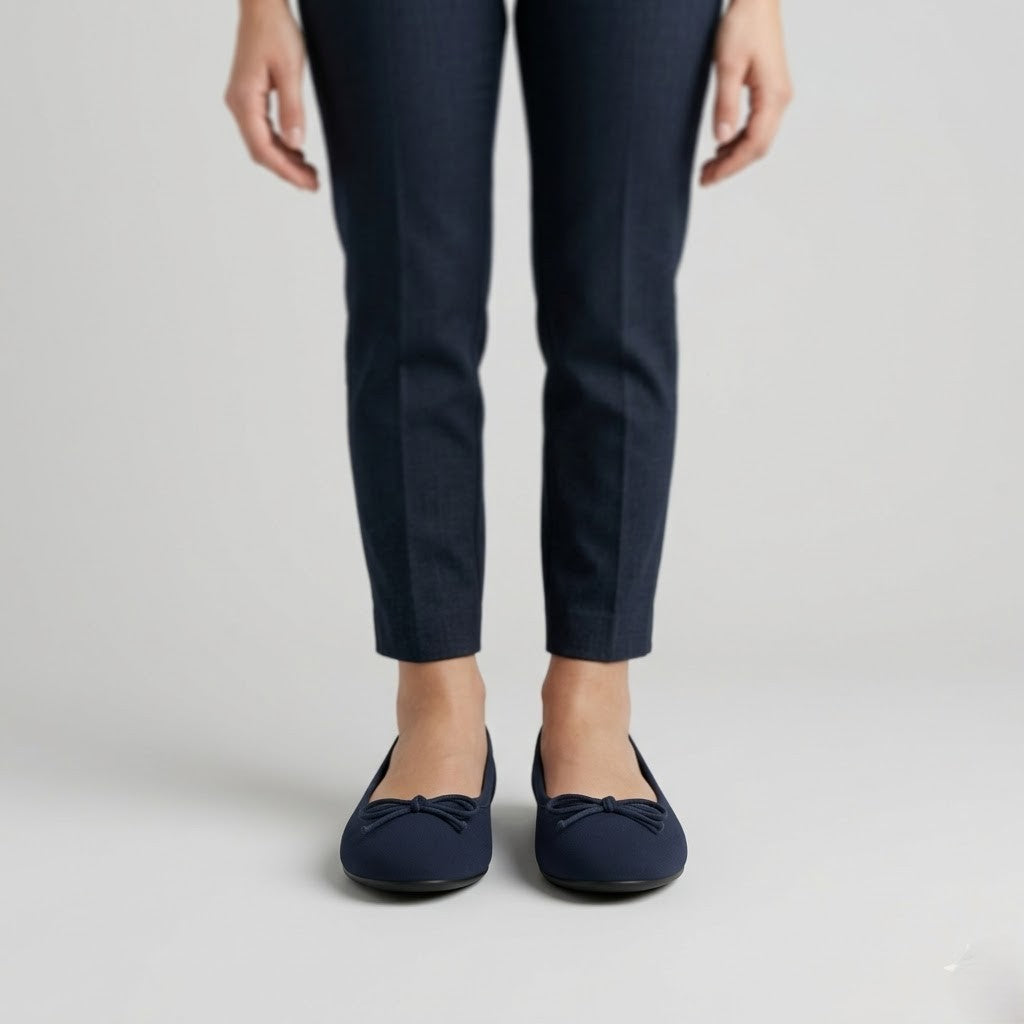 Blau Stoffflats