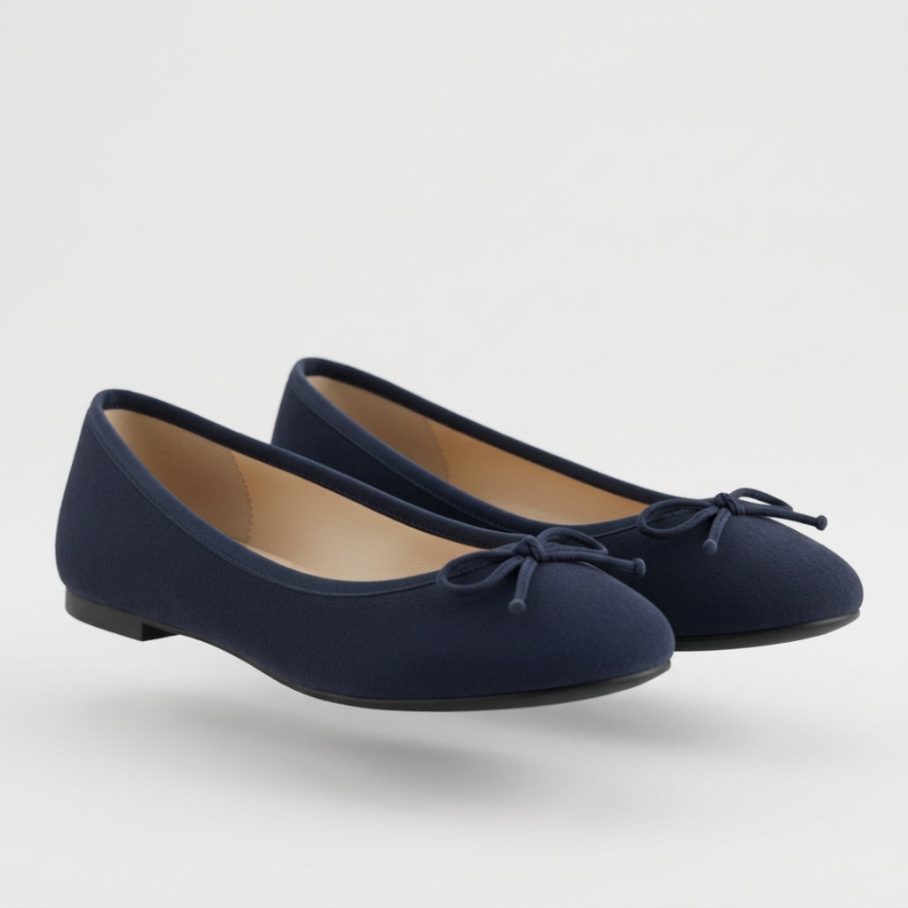Blau Stoffflats