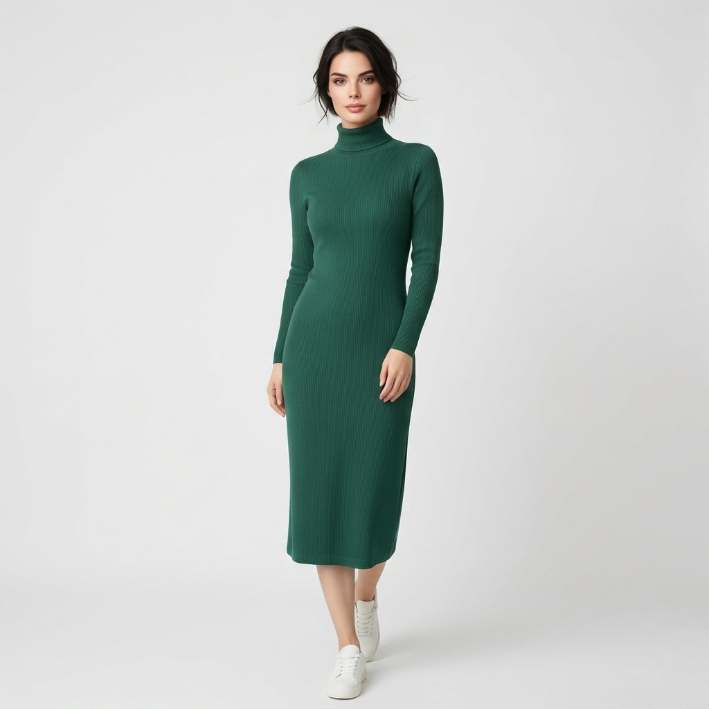 Grünes Strickkleid