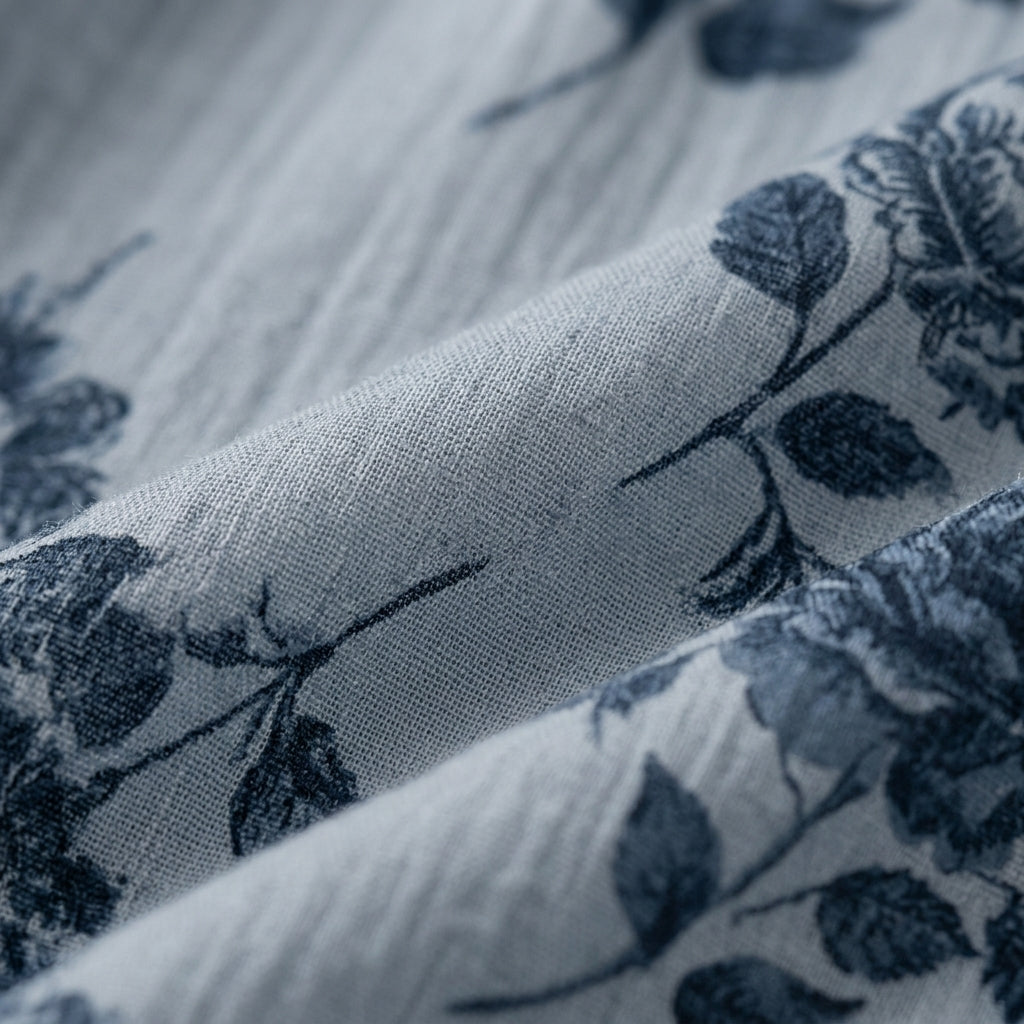 Hellblau Blumenbluse