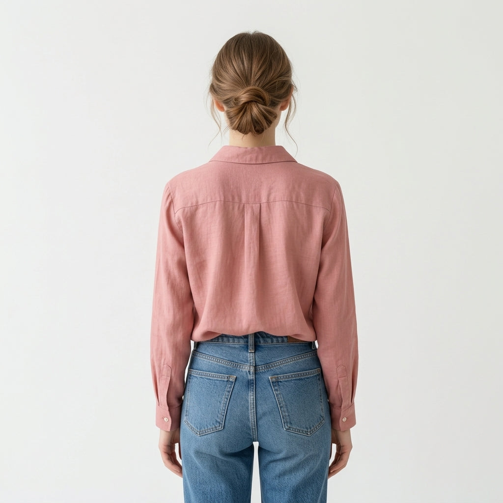 Rosa Leinenbluse