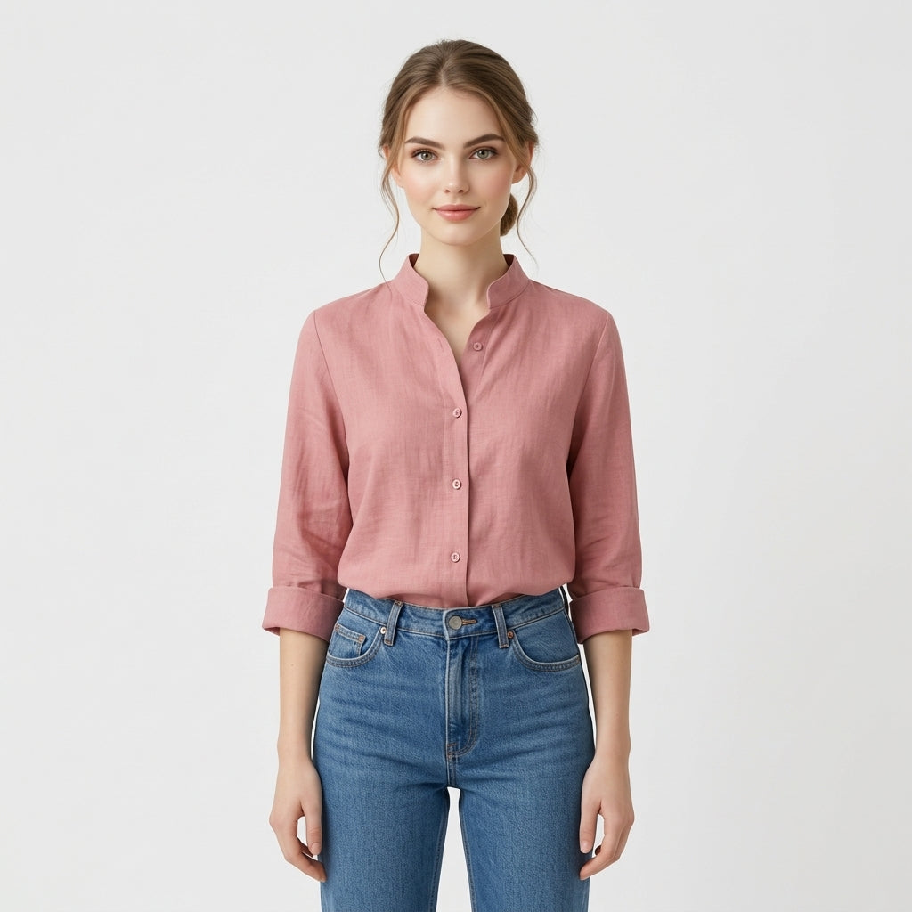 Rosa Leinenbluse