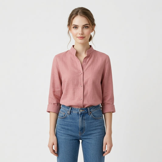 Rosa Leinenbluse