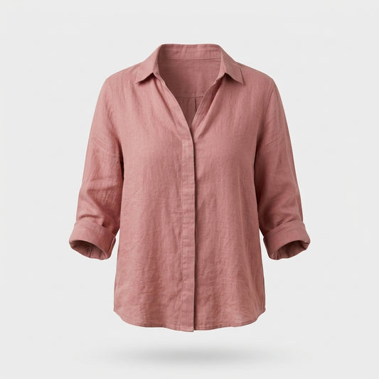 Rosa Leinenbluse